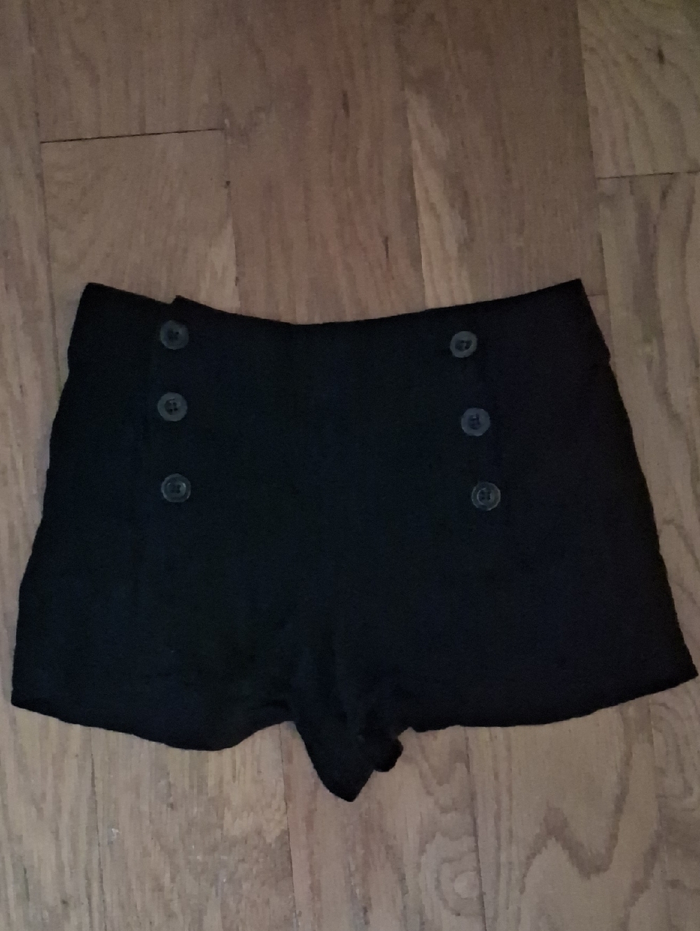 Forever 21 High-Waist Black Button Detail Shorts